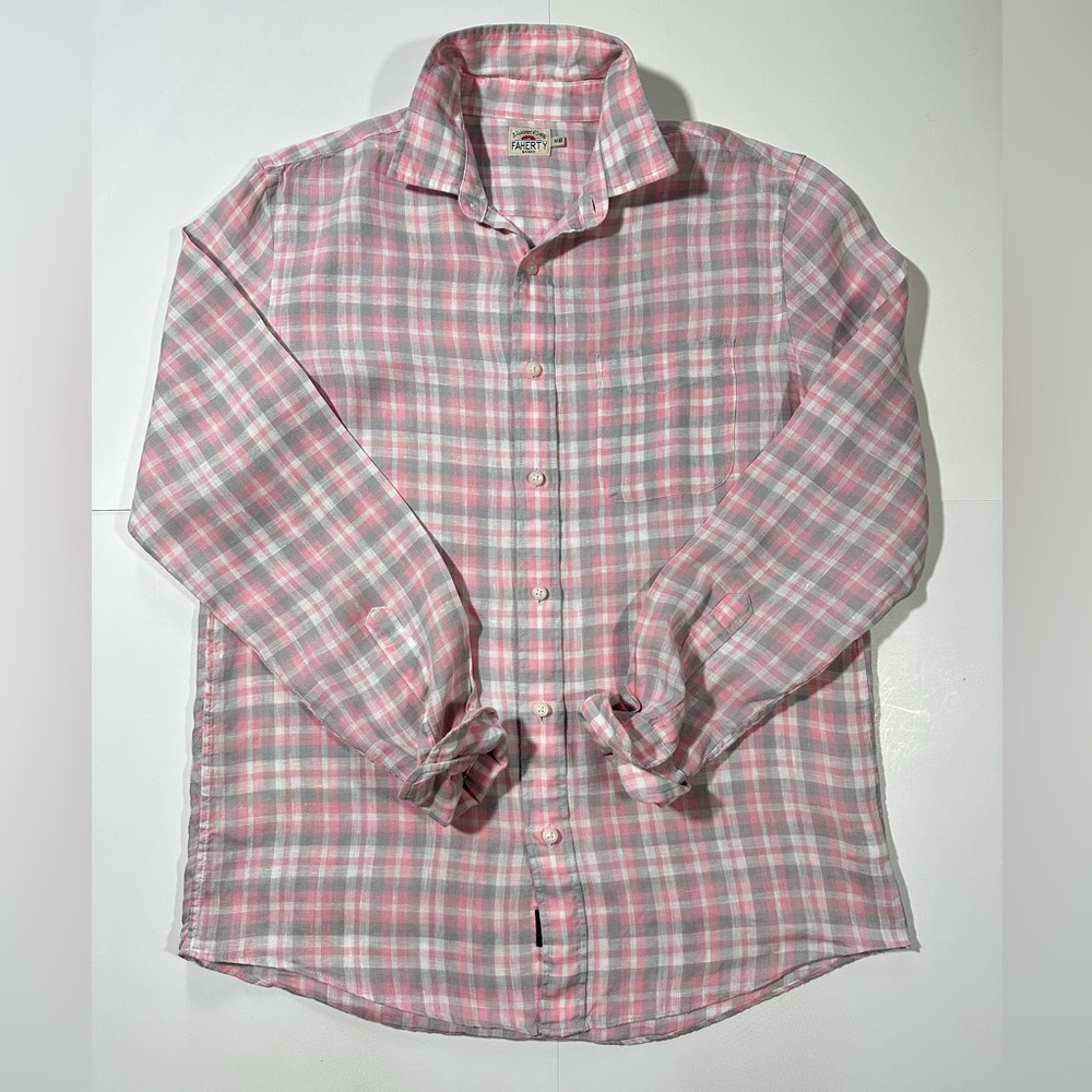 Men’s Faherty Linen Laguna Shirt, Medium, MWU2221